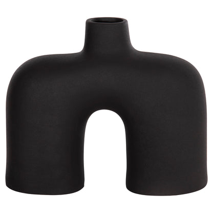 CERAMIC TABLE DECOR ISIL HM4600.02 MATTE BLACK 27x9,5x22,5Η cm.