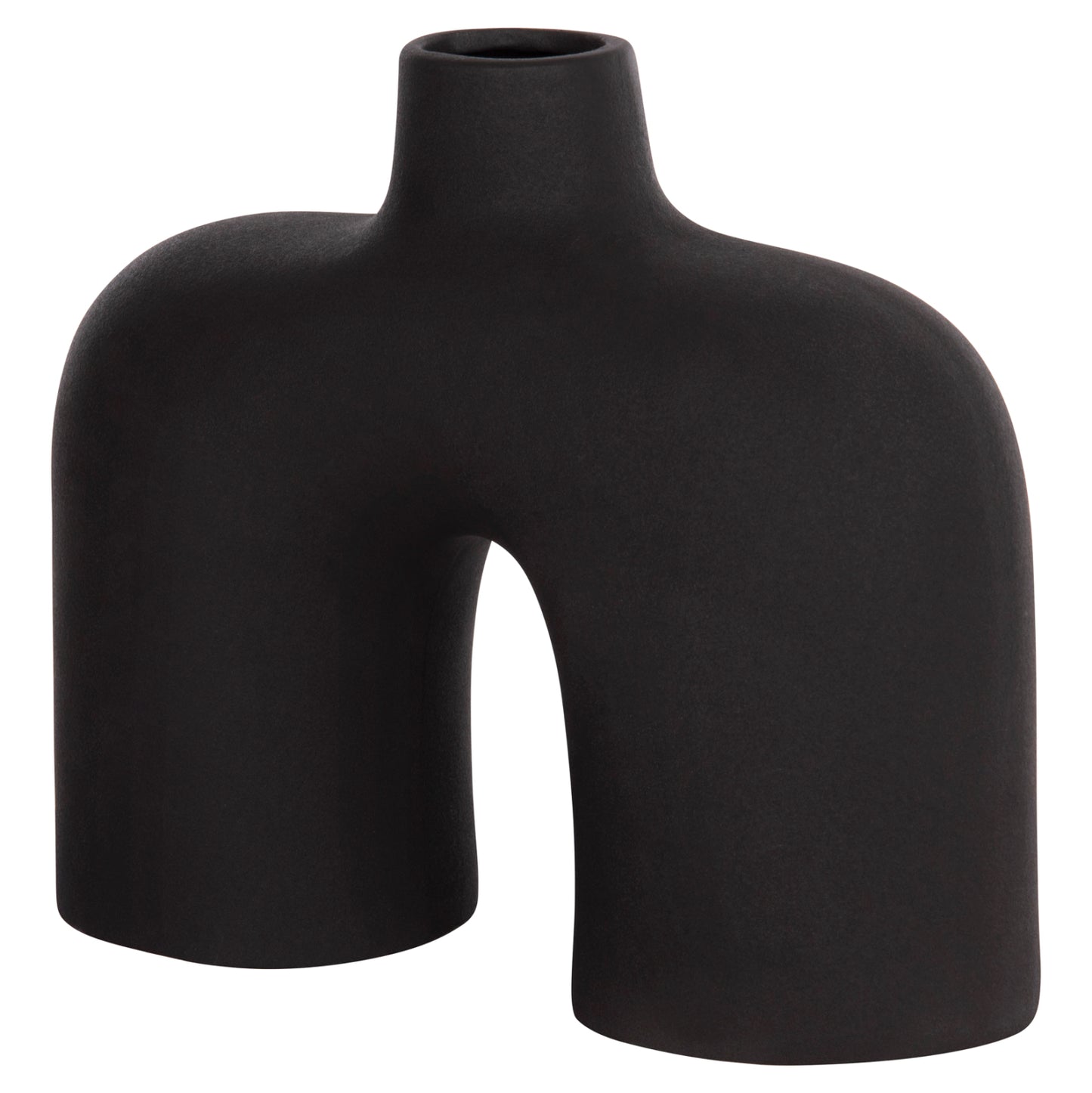 CERAMIC TABLE DECOR ISIL HM4600.02 MATTE BLACK 27x9,5x22,5Η cm.