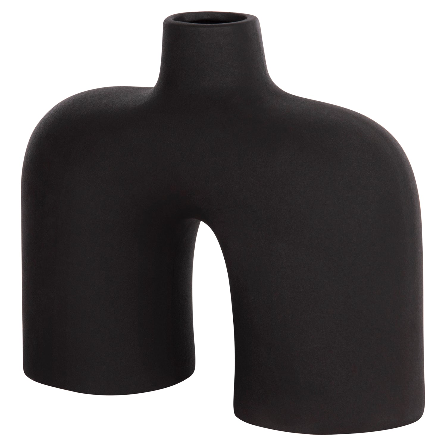 CERAMIC TABLE DECOR ISIL HM4600.02 MATTE BLACK 27x9,5x22,5Η cm.