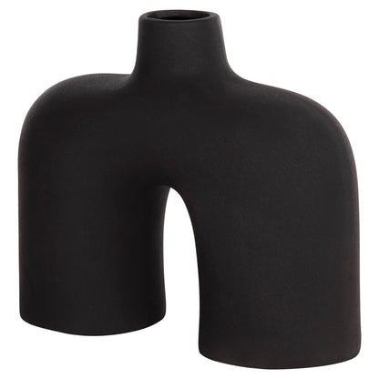 CERAMIC TABLE DECOR ISIL HM4600.02 MATTE BLACK 27x9,5x22,5Η cm.