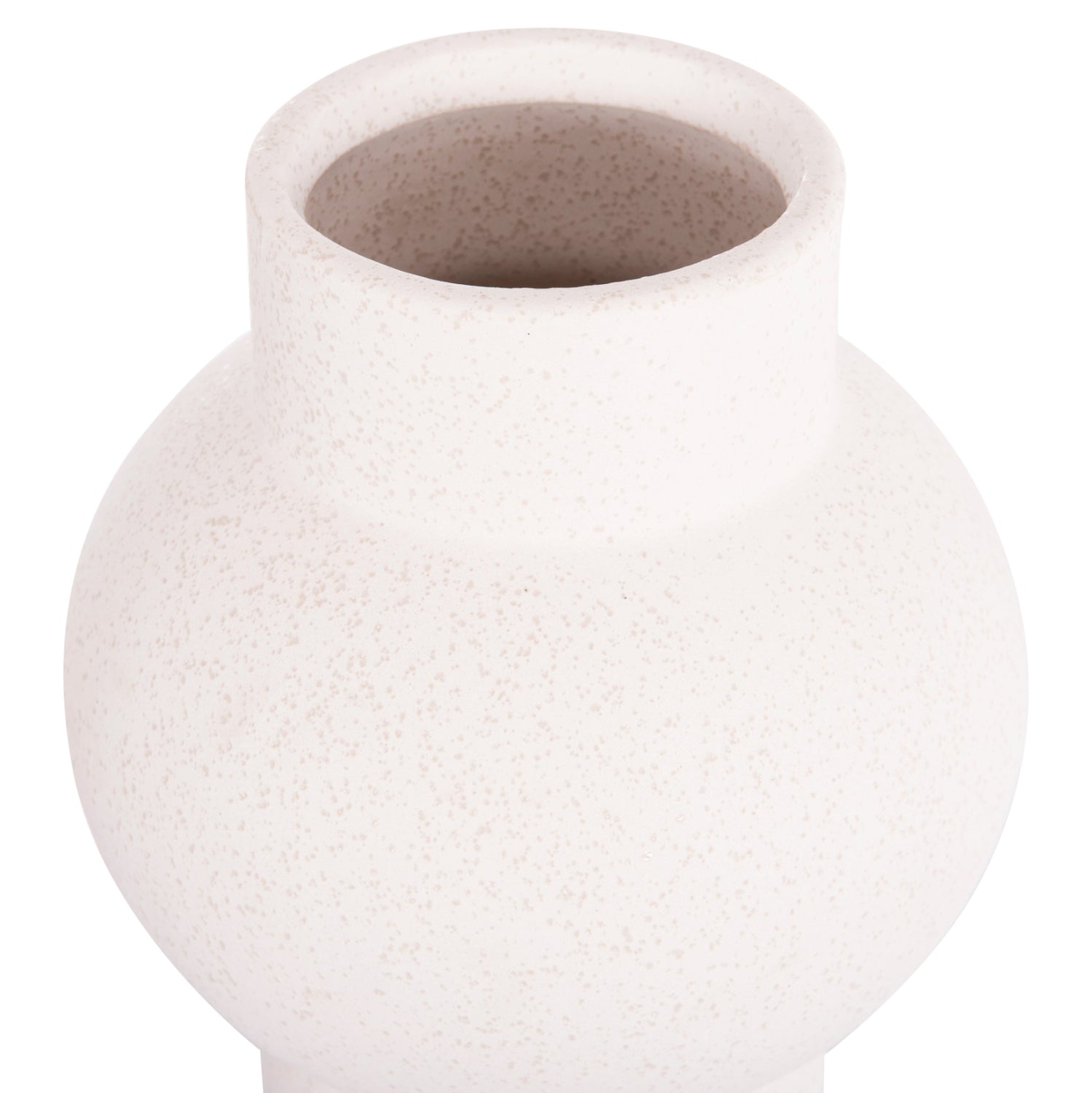 CERAMIC TABLE DECOR SCEPTER HM4605.01 OFF WHITE WITH CRYSTALLISATION Φ15x30Hcm.
