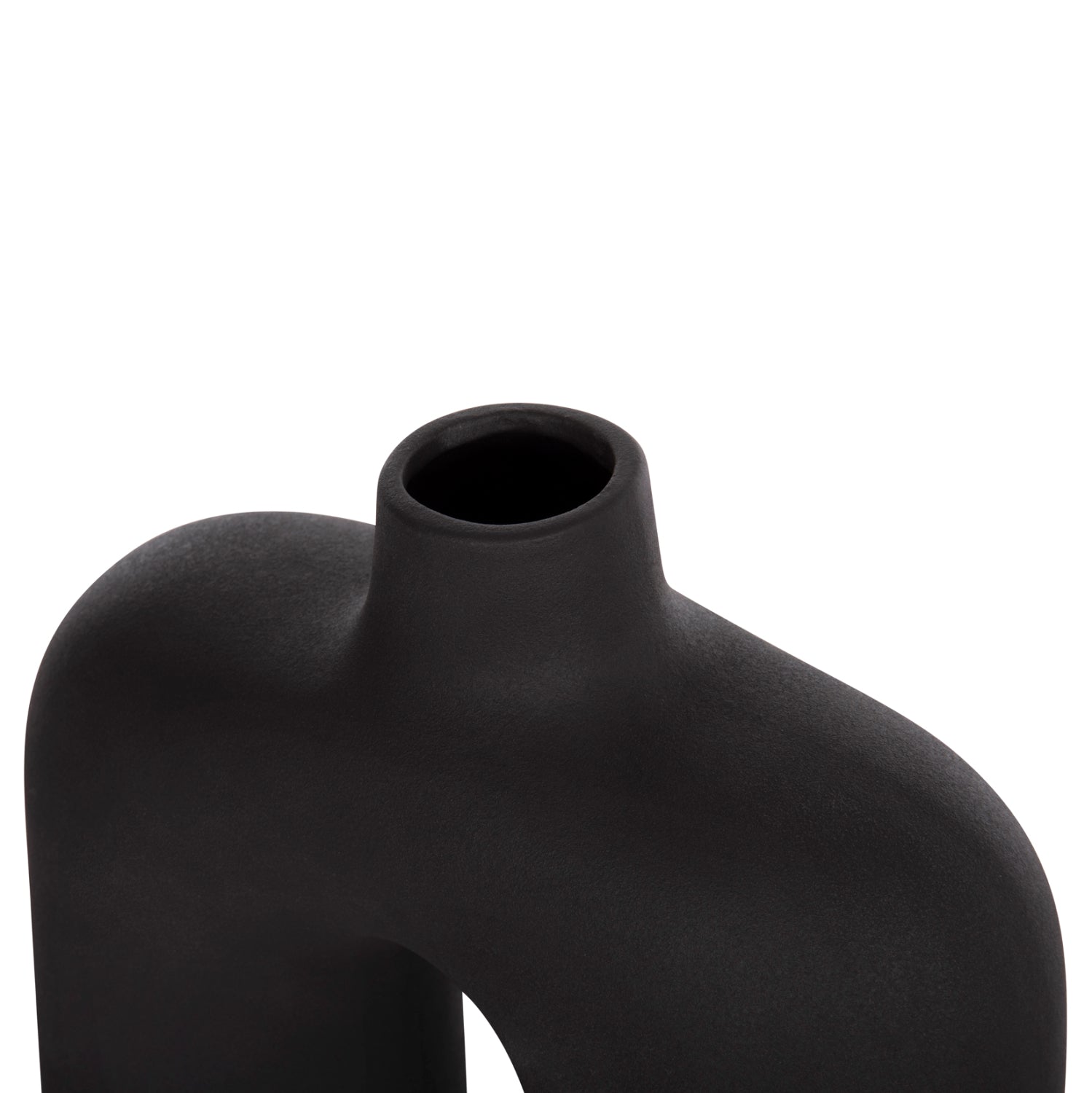 CERAMIC TABLE DECOR ISIL HM4600.02 MATTE BLACK 27x9,5x22,5Η cm.