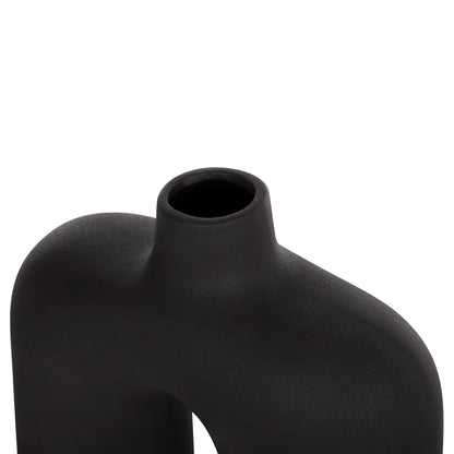 CERAMIC TABLE DECOR ISIL HM4600.02 MATTE BLACK 27x9,5x22,5Η cm.