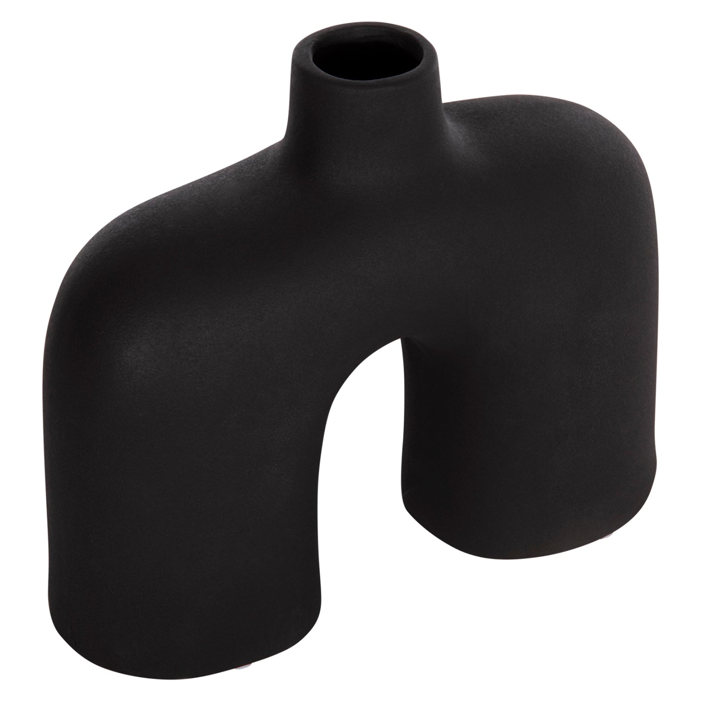 CERAMIC TABLE DECOR ISIL HM4600.02 MATTE BLACK 27x9,5x22,5Η cm.