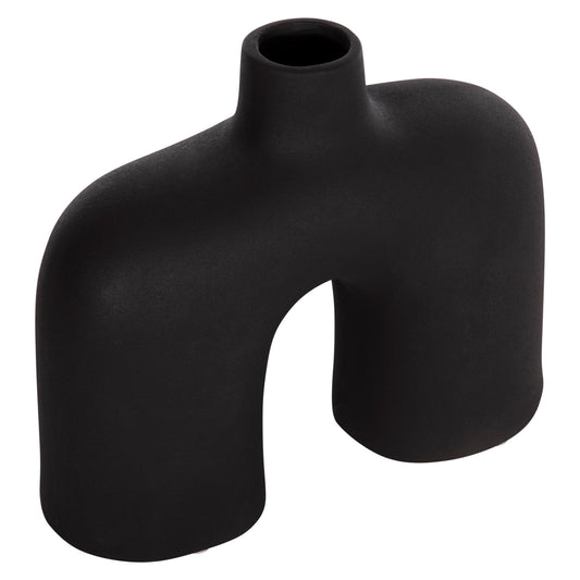 CERAMIC TABLE DECOR ISIL HM4600.02 MATTE BLACK 27x9,5x22,5Η cm.