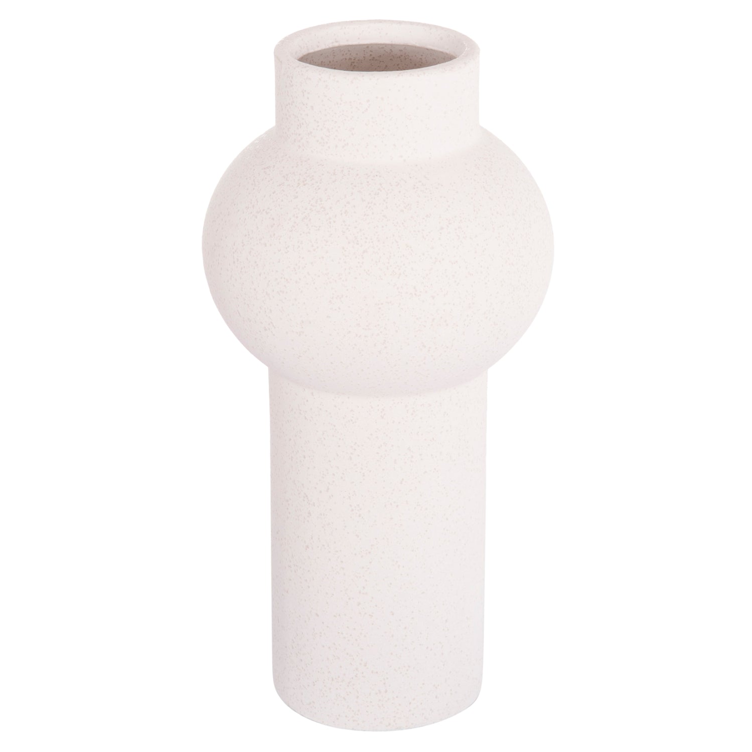 CERAMIC TABLE DECOR SCEPTER HM4605.01 OFF WHITE WITH CRYSTALLISATION Φ15x30Hcm.