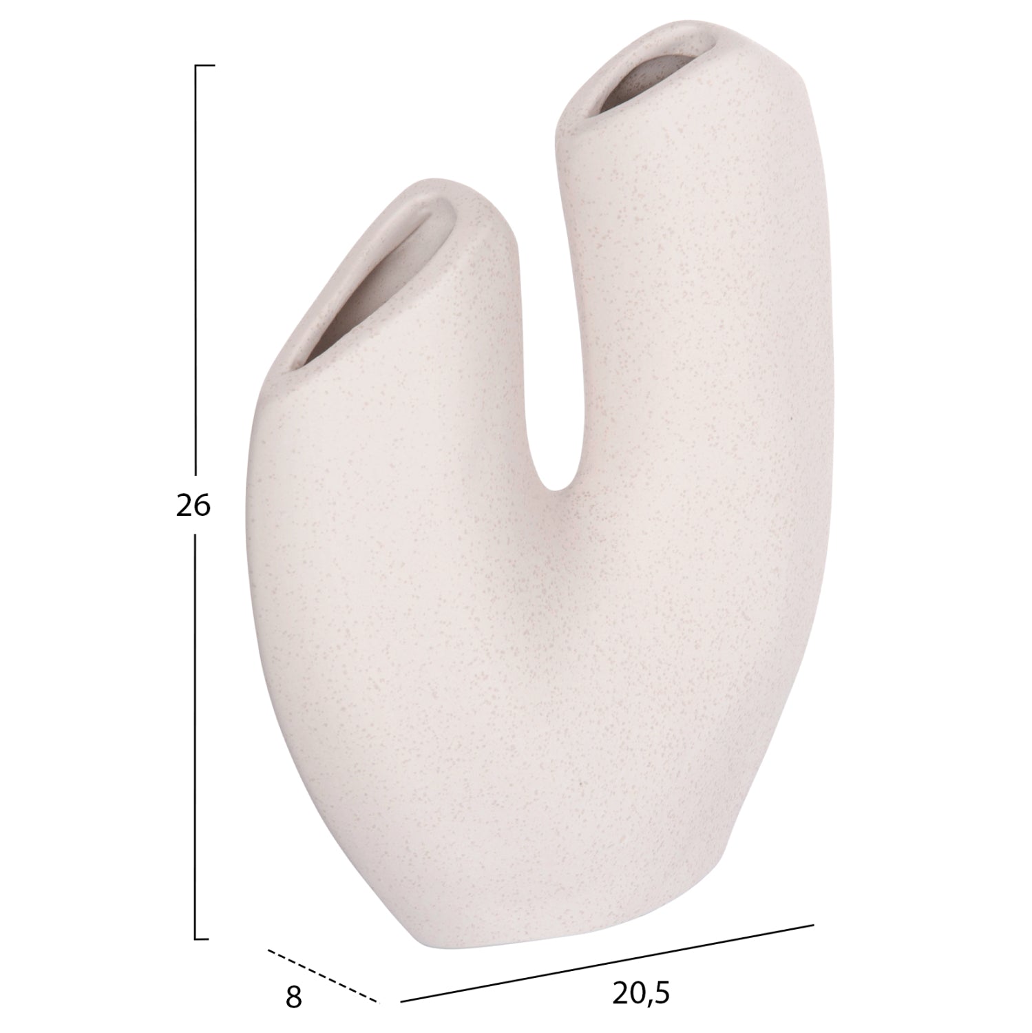 CERAMIC TABLE DECOR ARKEN HM4619.01 OFF WHITE WITH CRYSTALLIZATION 20.5x8x26Hcm.