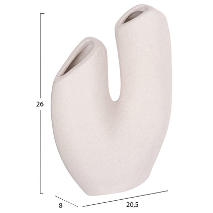 CERAMIC TABLE DECOR ARKEN HM4619.01 OFF WHITE WITH CRYSTALLIZATION 20.5x8x26Hcm.