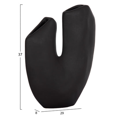 CERAMIC TABLE DECOR ARKEN HM4618.02 BLACK MATTE 29x8x37Hcm.