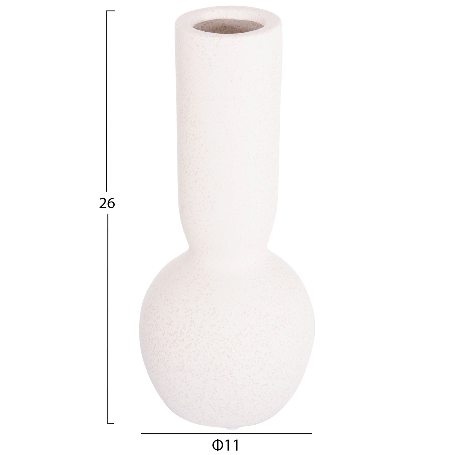 CERAMIC TABLE DECOR GALAD HM4616.01 OFF WHITE WITH CRYSTALLIZATION Φ11x26Hcm.