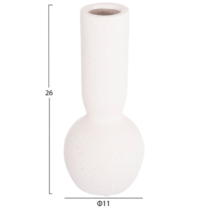 CERAMIC TABLE DECOR GALAD HM4616.01 OFF WHITE WITH CRYSTALLIZATION Φ11x26Hcm.