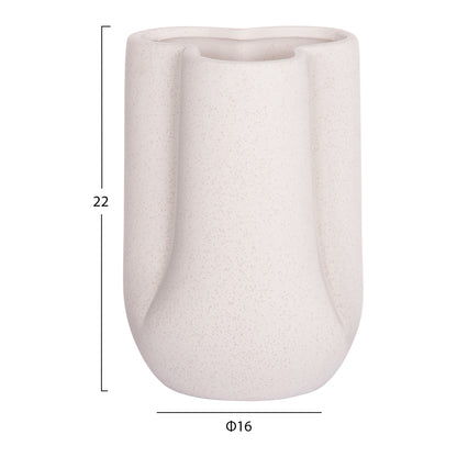 CERAMIC TABLE DECOR GLAZE HM4613.01 OFF WHITE WITH CRYSTALLIZATION Φ16x22Hcm.