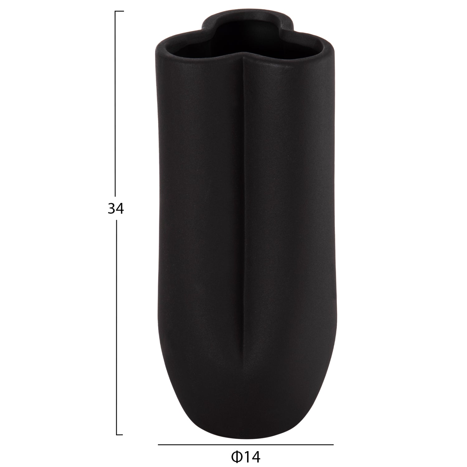 CERAMIC TABLE DECOR GLAZE HM4611.02 MATTE BLACK Φ14x34Hcm.