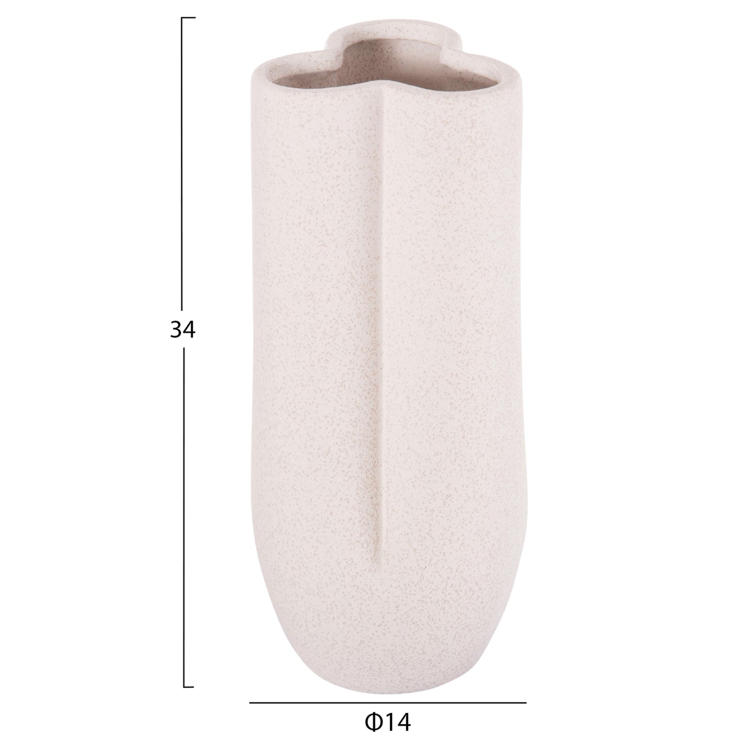 CERAMIC TABLE DECOR GLAZE HM4611.01 OFF WHITE WITH CRYSTALLIZATION Φ14x34Hcm.