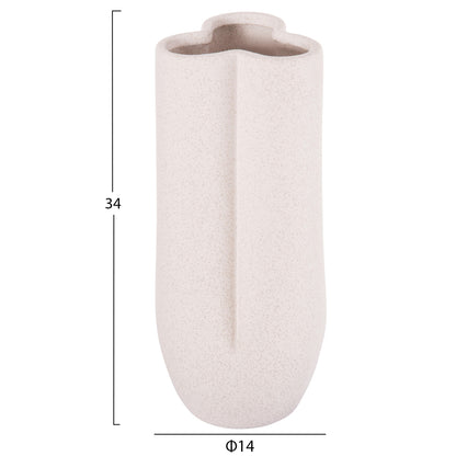 CERAMIC TABLE DECOR GLAZE HM4611.01 OFF WHITE WITH CRYSTALLIZATION Φ14x34Hcm.