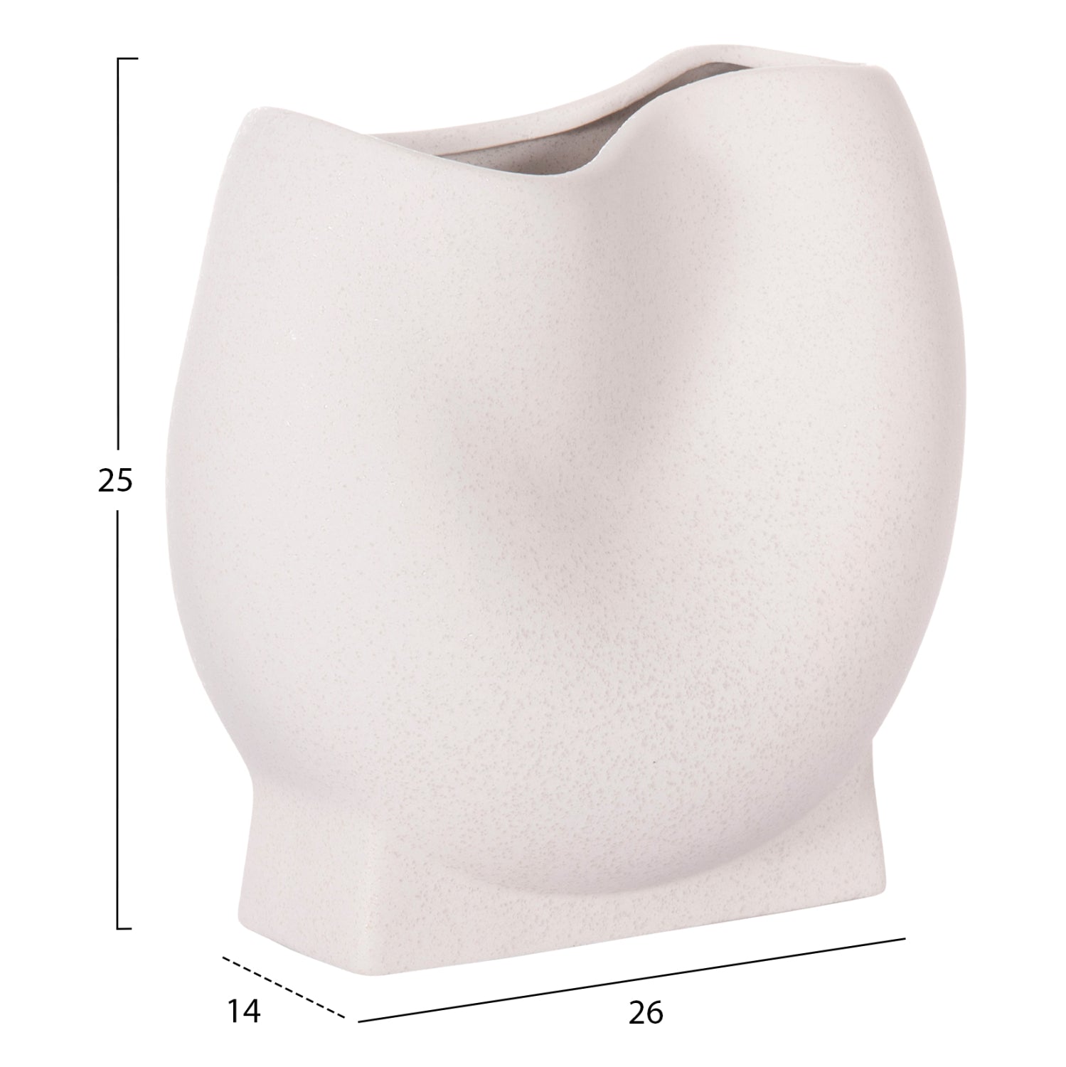 CERAMIC TABLE DECOR GLAZE HM4610.01 OFF WHITE WITH CRYSTALLISATION 26x14x25Hcm