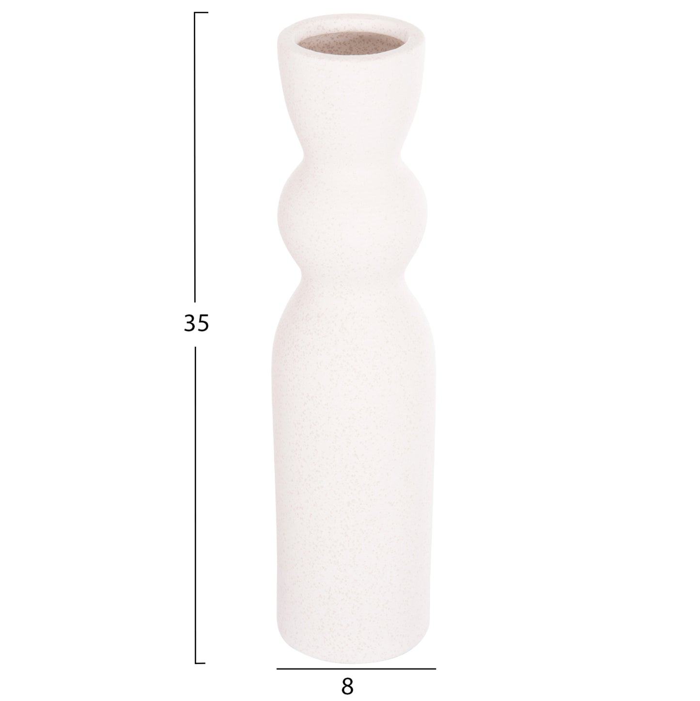 CERAMIC TABLE DECOR SCEPTER HM4614.01 OFF WHITE WITH CRYSTALLIZATION Φ8.5x35Hcm.