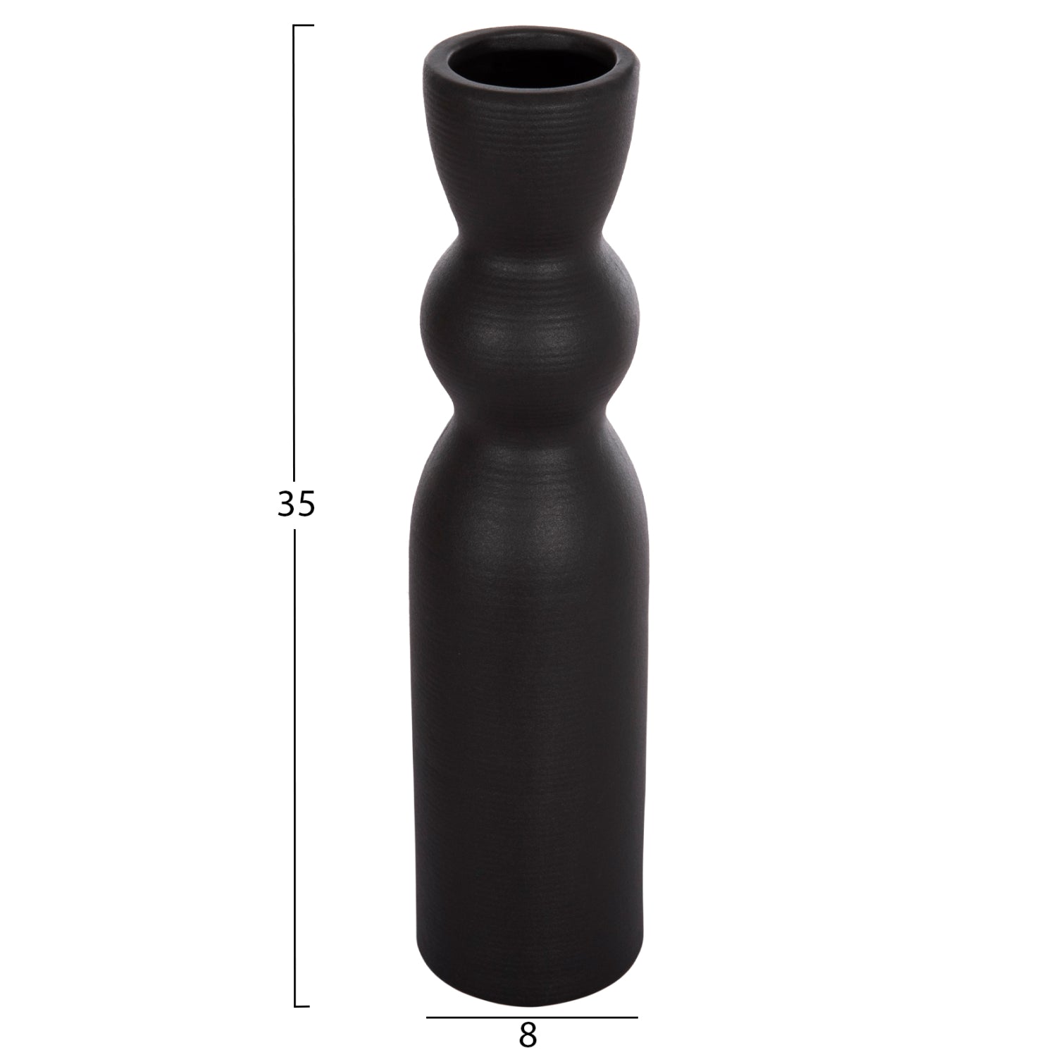 CERAMIC TABLE DECOR SCEPTER HM4614.02 MATTE BLACK Φ8.5x35Hcm.