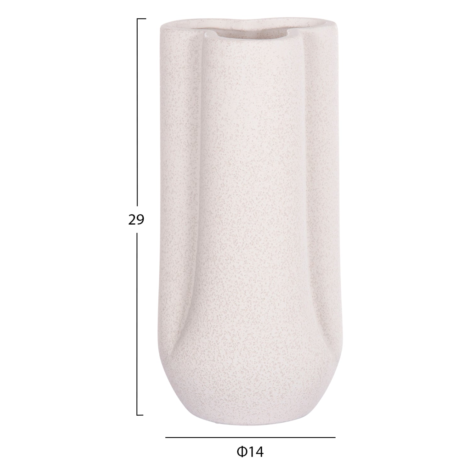 CERAMIC TABLE DECOR GLAZE HM4612.01 OFF WHITE WITH CRYSTALLIZATION Φ14x29Hcm.