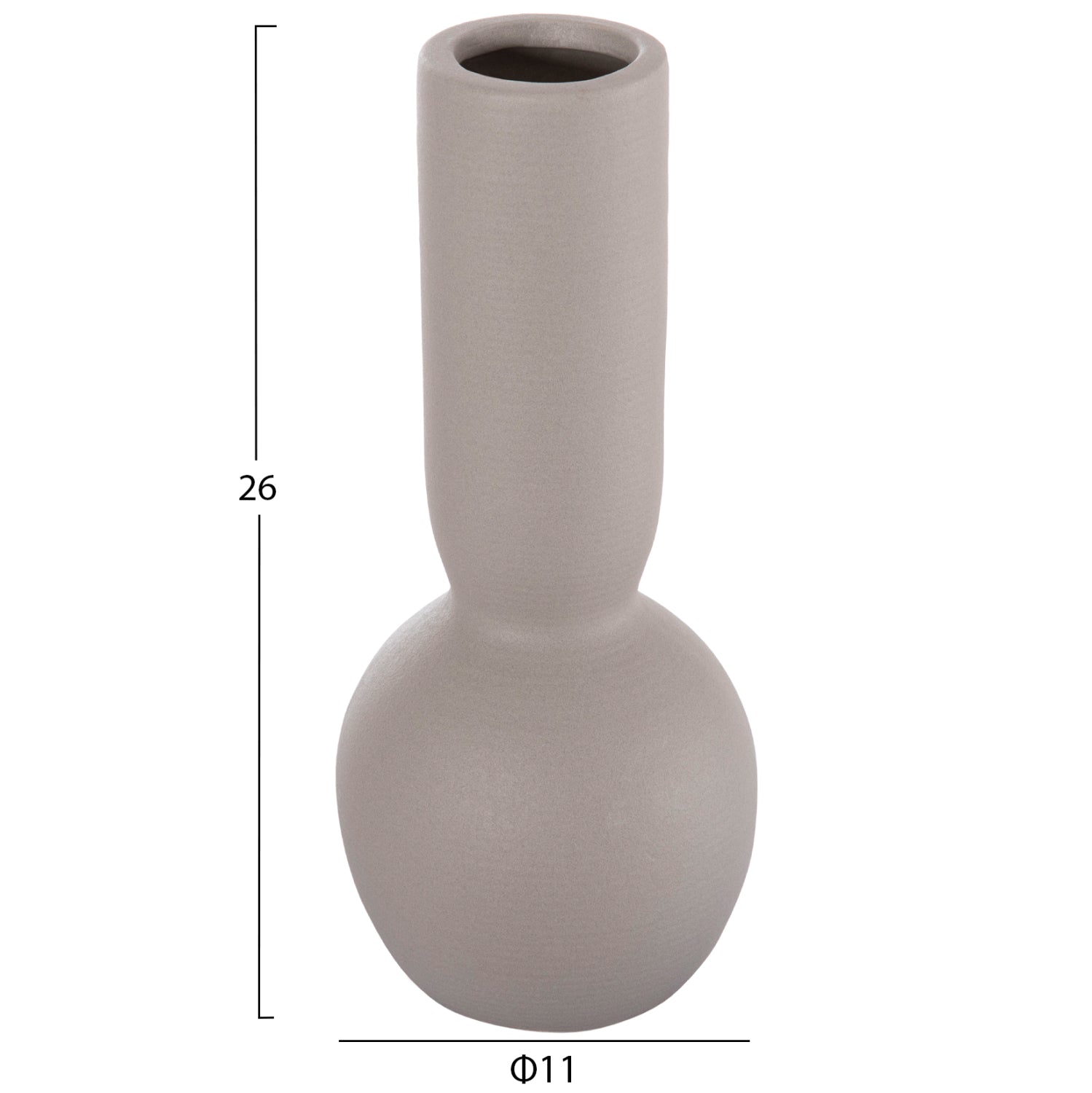CERAMIC TABLE DECOR GALAD HM4616.02 MATTE GREY Φ11x26Hcm.