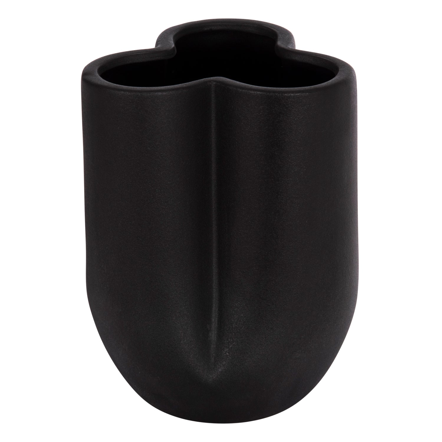 CERAMIC TABLE DECOR GLAZE HM4613.02 MATTE BLACK Φ16x22Hcm.