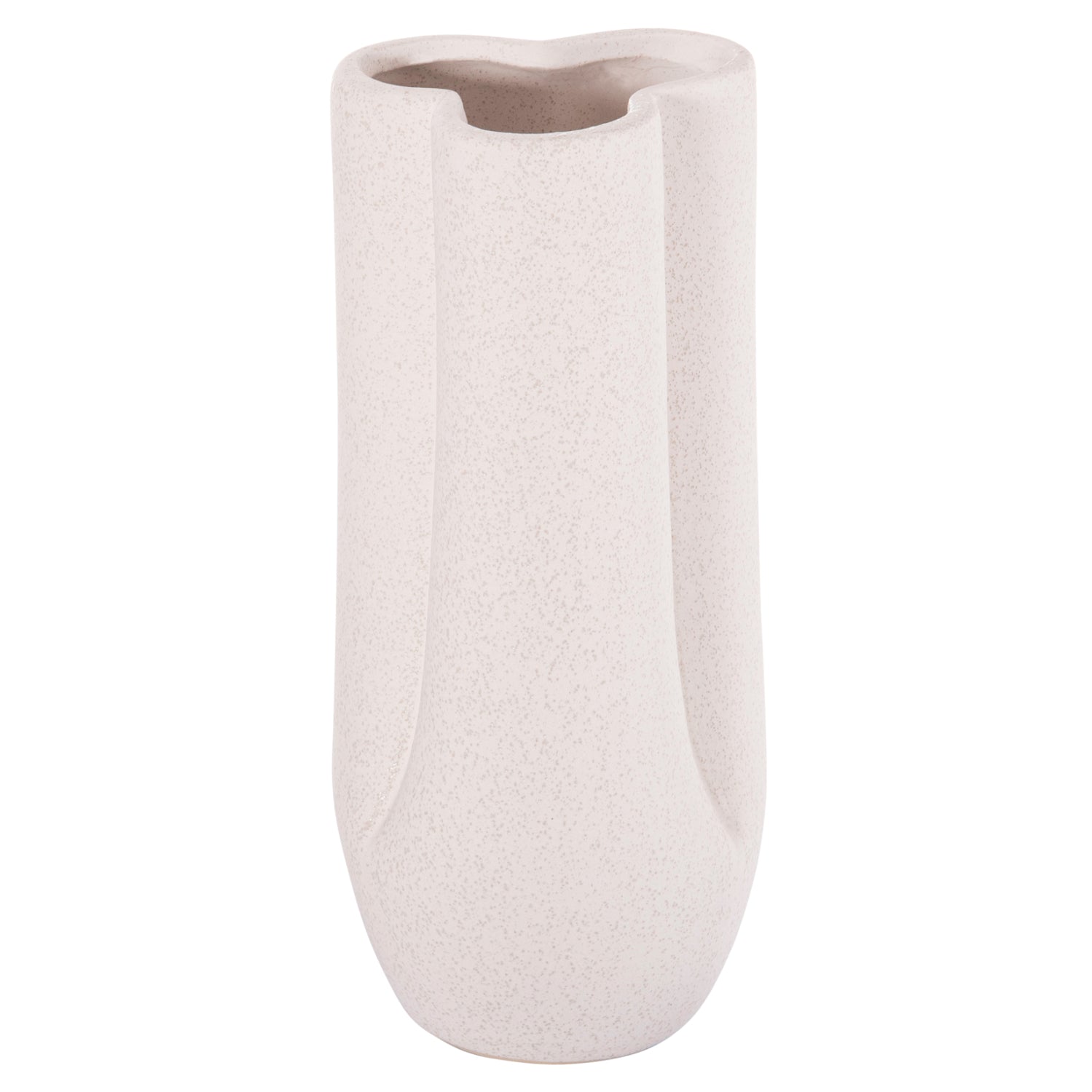 CERAMIC TABLE DECOR GLAZE HM4611.01 OFF WHITE WITH CRYSTALLIZATION Φ14x34Hcm.