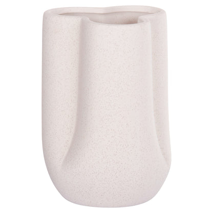 CERAMIC TABLE DECOR GLAZE HM4613.01 OFF WHITE WITH CRYSTALLIZATION Φ16x22Hcm.