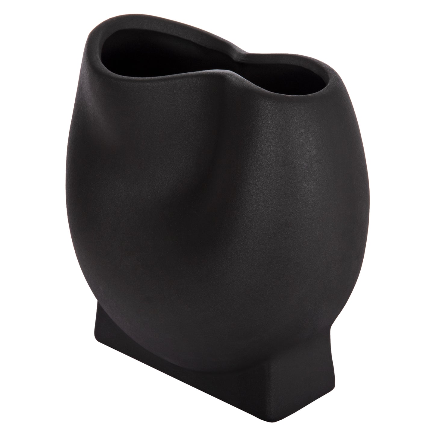 CERAMIC TABLE DECOR GLAZE HM4610.02 MATTE BLACK 26x14x25Hcm