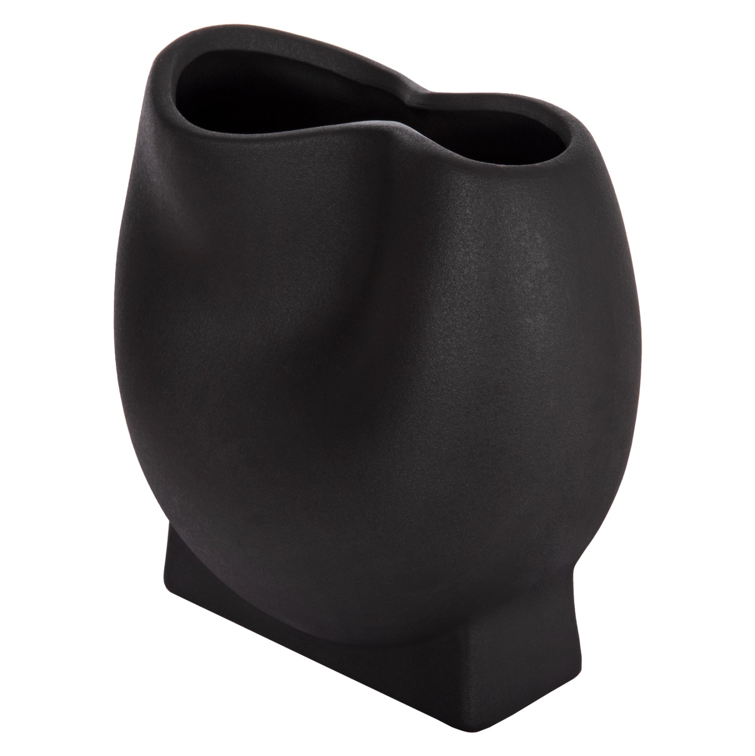 CERAMIC TABLE DECOR GLAZE HM4610.02 MATTE BLACK 26x14x25Hcm