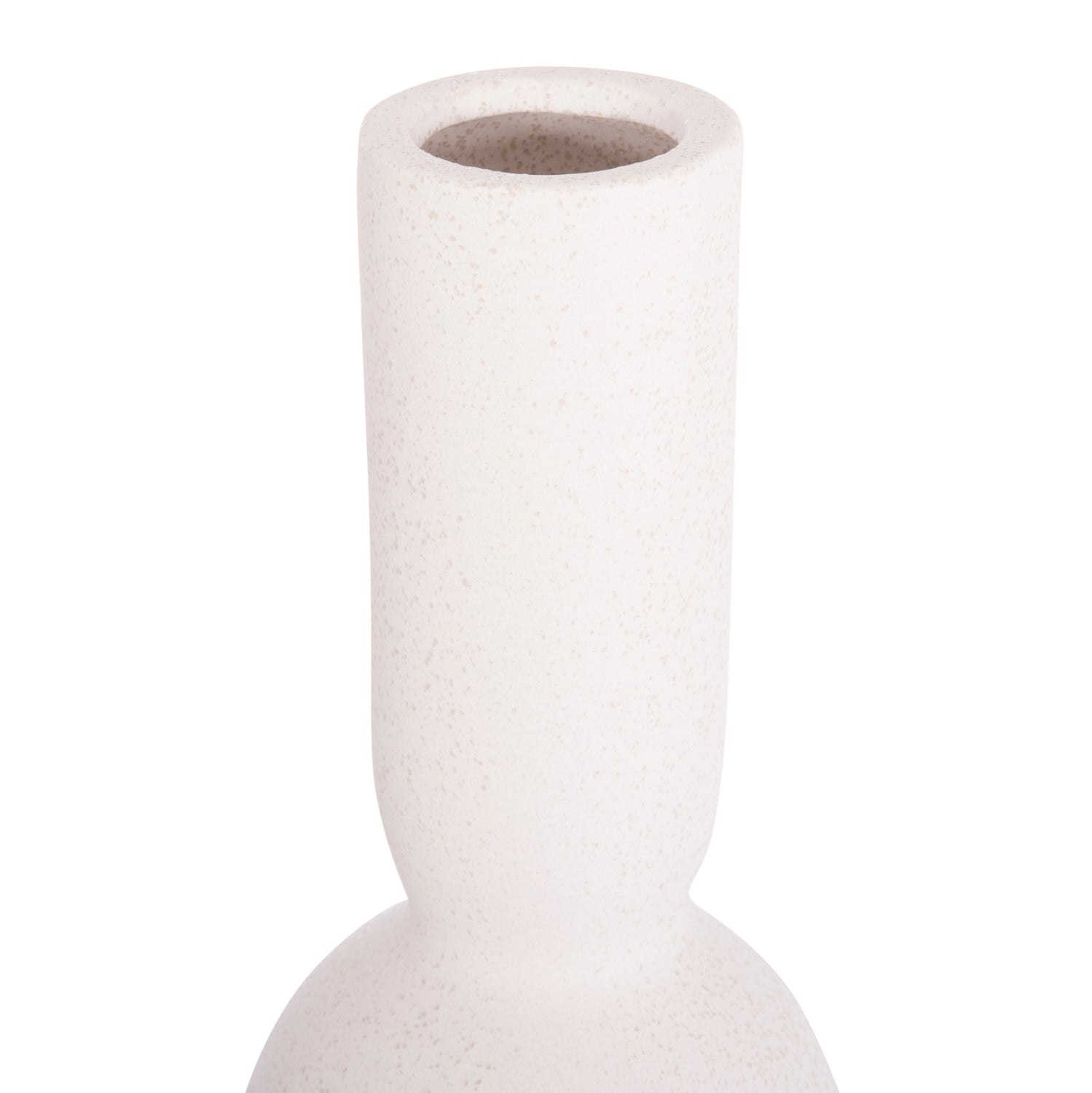CERAMIC TABLE DECOR GALAD HM4616.01 OFF WHITE WITH CRYSTALLIZATION Φ11x26Hcm.