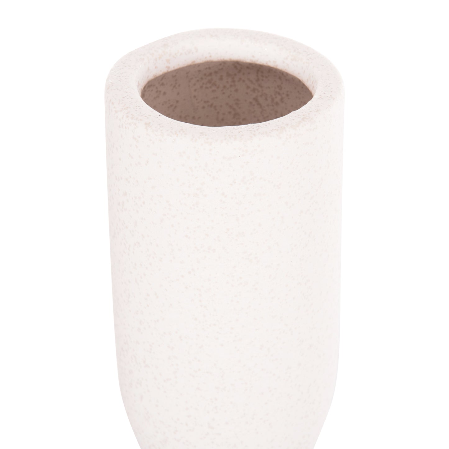 CERAMIC TABLE DECOR SCEPTER HM4615.01 OFF WHITE WITH CRYSTALLIZATION Φ7.5x30.5Hcm.