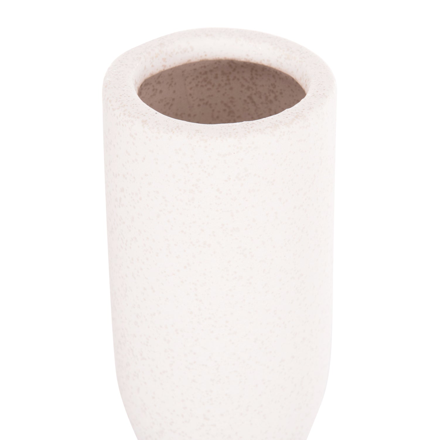 CERAMIC TABLE DECOR SCEPTER HM4615.01 OFF WHITE WITH CRYSTALLIZATION Φ7.5x30.5Hcm.