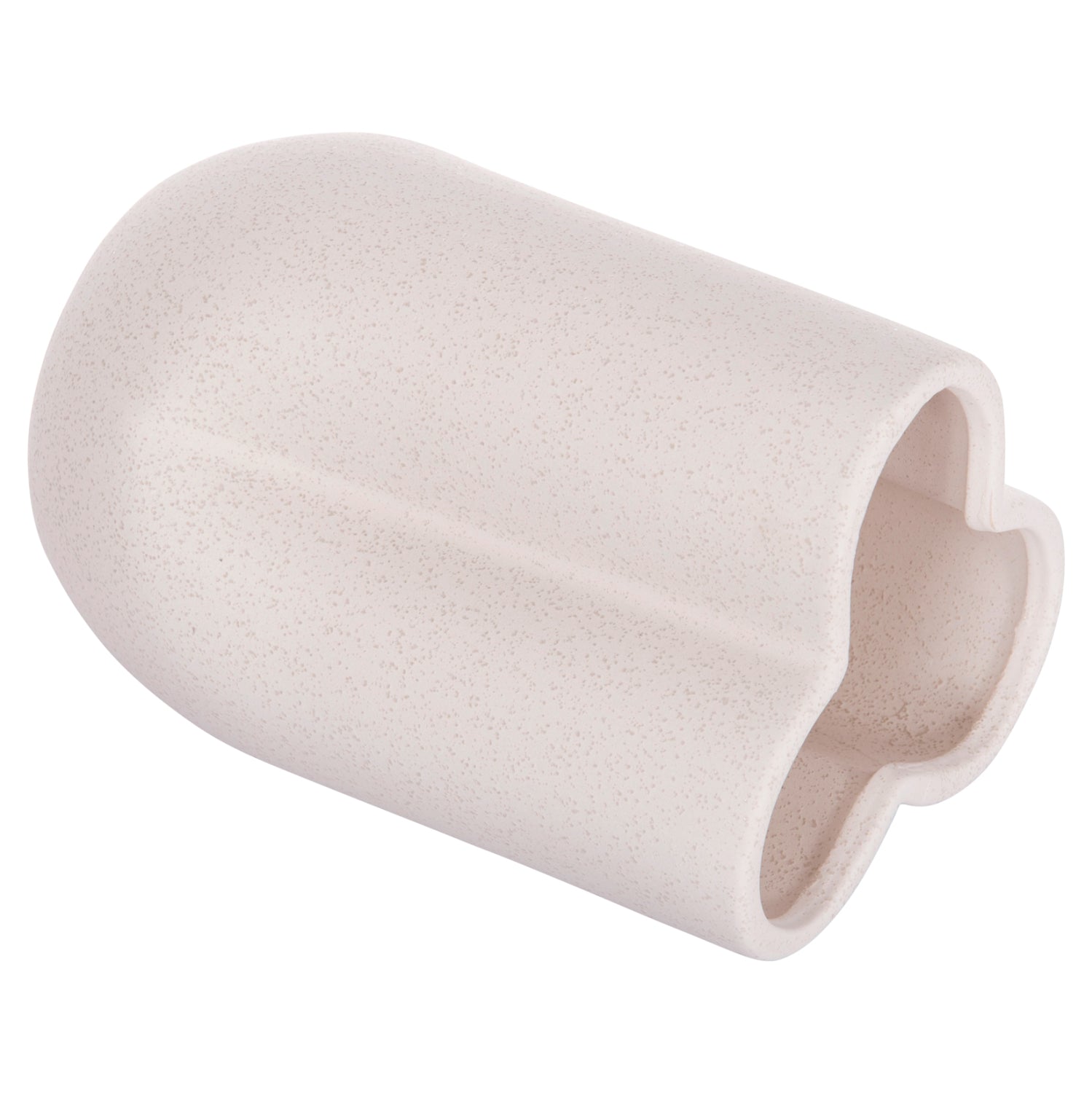 CERAMIC TABLE DECOR GLAZE HM4613.01 OFF WHITE WITH CRYSTALLIZATION Φ16x22Hcm.