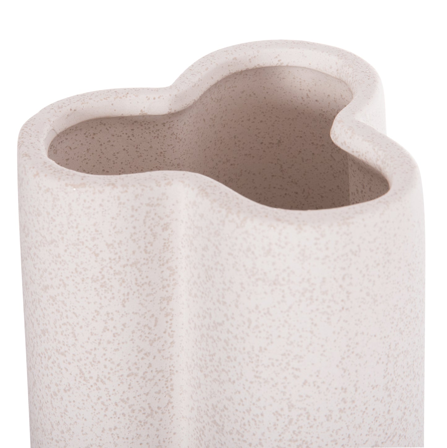 CERAMIC TABLE DECOR GLAZE HM4612.01 OFF WHITE WITH CRYSTALLIZATION Φ14x29Hcm.