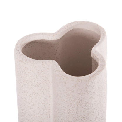 CERAMIC TABLE DECOR GLAZE HM4611.01 OFF WHITE WITH CRYSTALLIZATION Φ14x34Hcm.