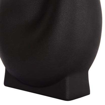 CERAMIC TABLE DECOR GLAZE HM4610.02 MATTE BLACK 26x14x25Hcm