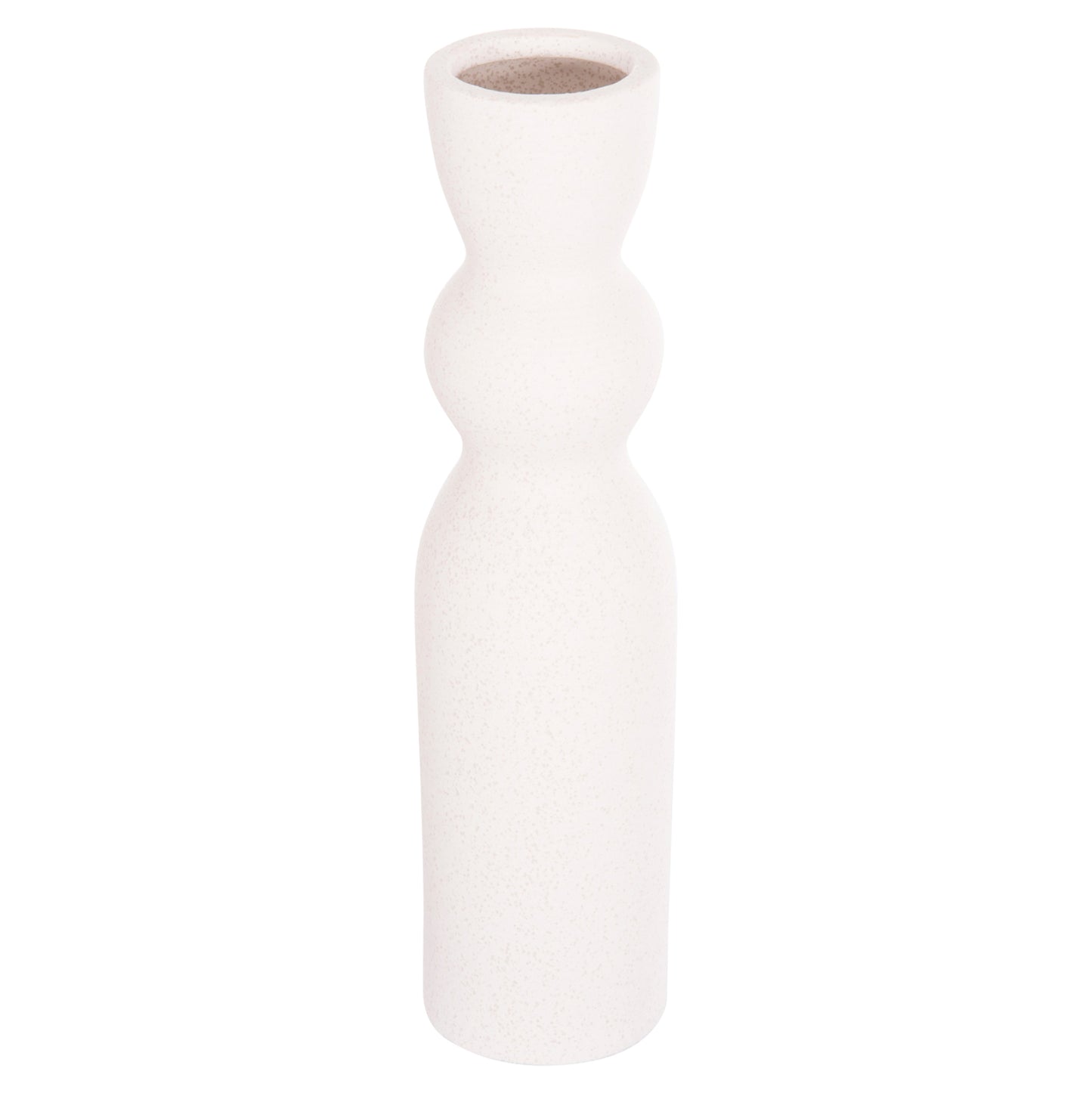 CERAMIC TABLE DECOR SCEPTER HM4614.01 OFF WHITE WITH CRYSTALLIZATION Φ8.5x35Hcm.