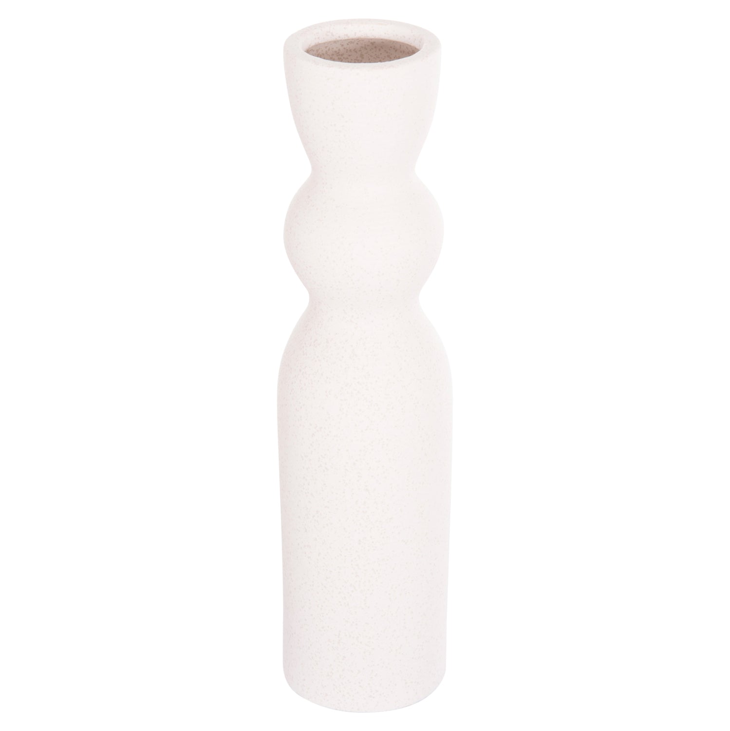 CERAMIC TABLE DECOR SCEPTER HM4614.01 OFF WHITE WITH CRYSTALLIZATION Φ8.5x35Hcm.