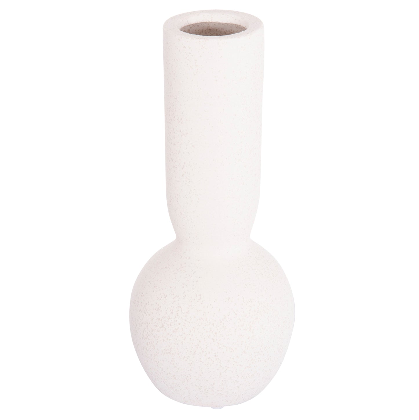 CERAMIC TABLE DECOR GALAD HM4616.01 OFF WHITE WITH CRYSTALLIZATION Φ11x26Hcm.
