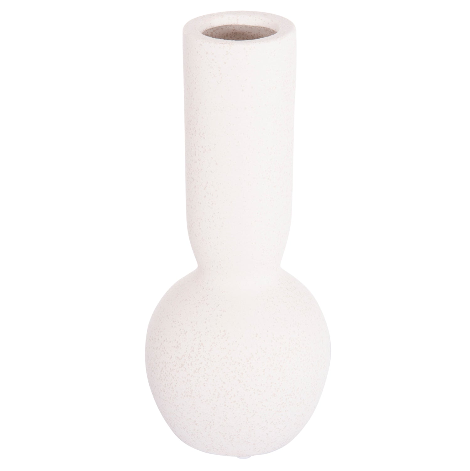 CERAMIC TABLE DECOR GALAD HM4616.01 OFF WHITE WITH CRYSTALLIZATION Φ11x26Hcm.