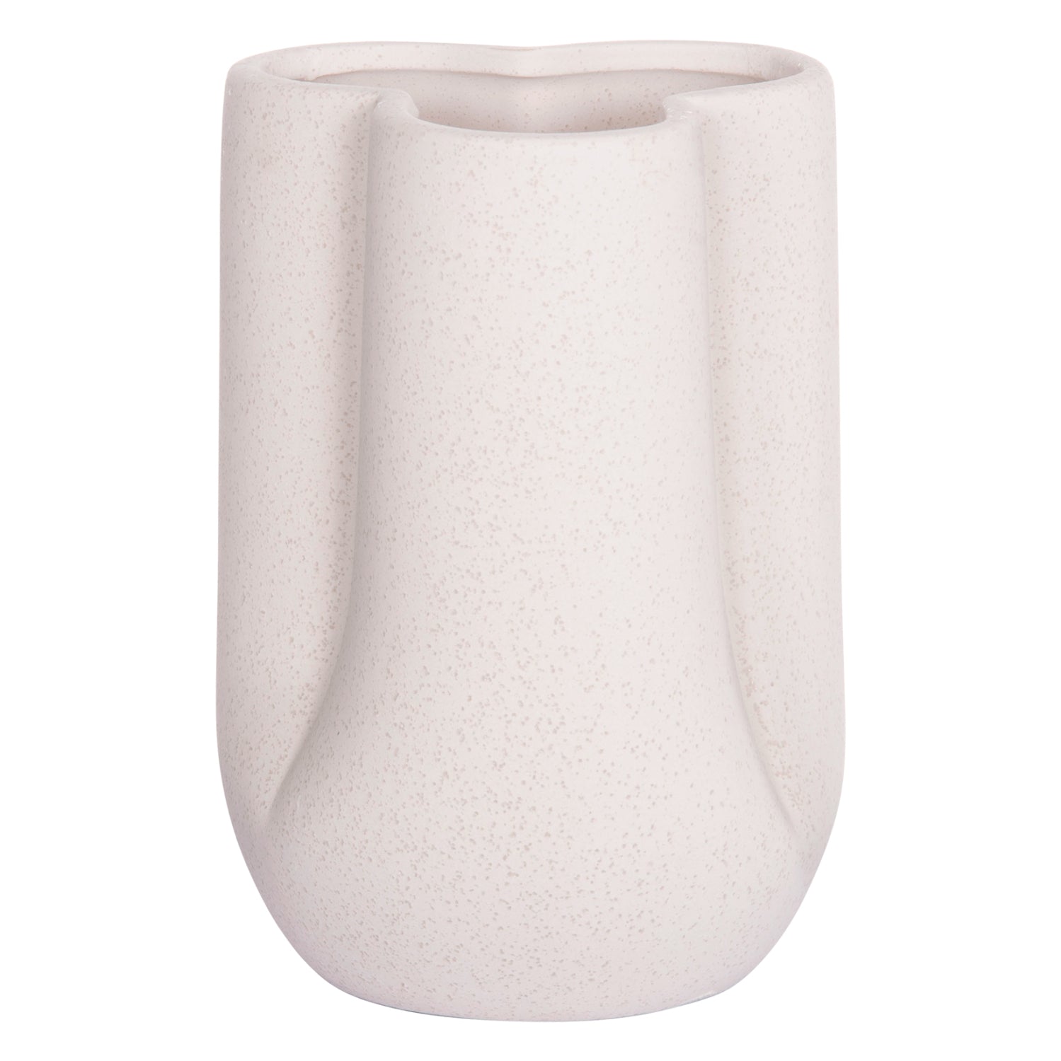 CERAMIC TABLE DECOR GLAZE HM4613.01 OFF WHITE WITH CRYSTALLIZATION Φ16x22Hcm.