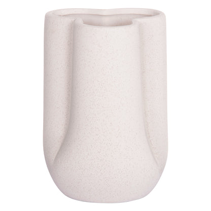 CERAMIC TABLE DECOR GLAZE HM4613.01 OFF WHITE WITH CRYSTALLIZATION Φ16x22Hcm.