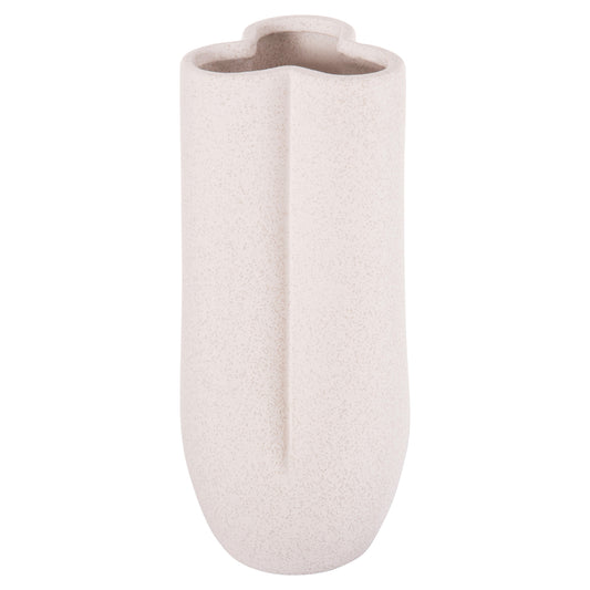 CERAMIC TABLE DECOR GLAZE HM4611.01 OFF WHITE WITH CRYSTALLIZATION Φ14x34Hcm.