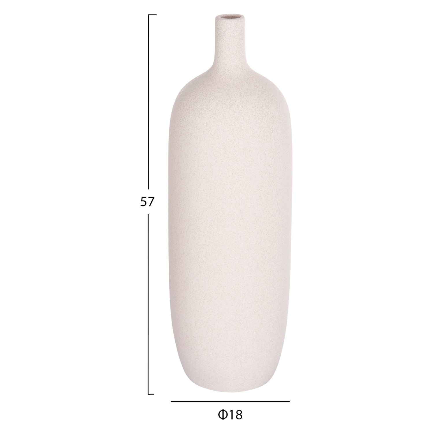 CERAMIC TABLE DECOR GALAD HM4623.01 OFF WHITE WITH CRYSTALLIZATION Φ18x57Hcm.