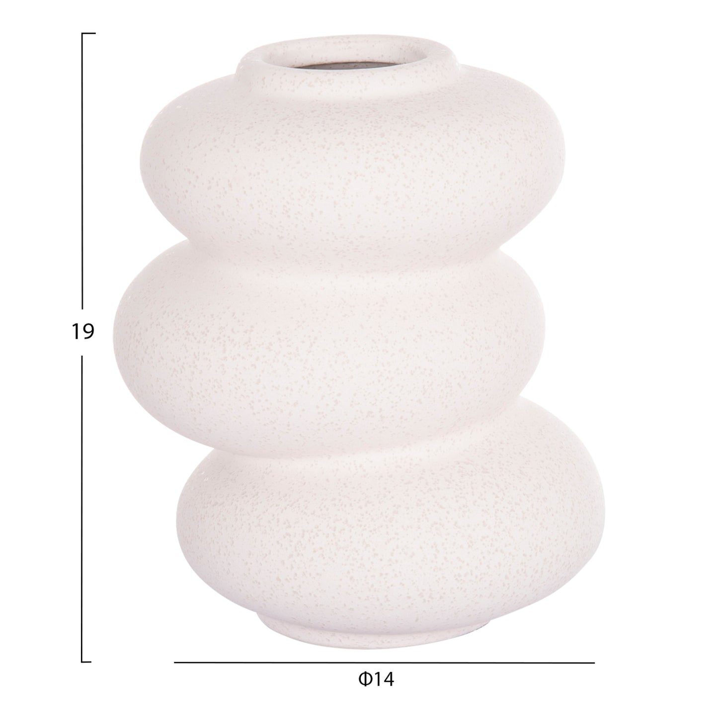 CERAMIC TABLE DECOR ROOK HM4628.01 OFF WHITE WITH CRYSTALLISATION Φ14x19Hcm.