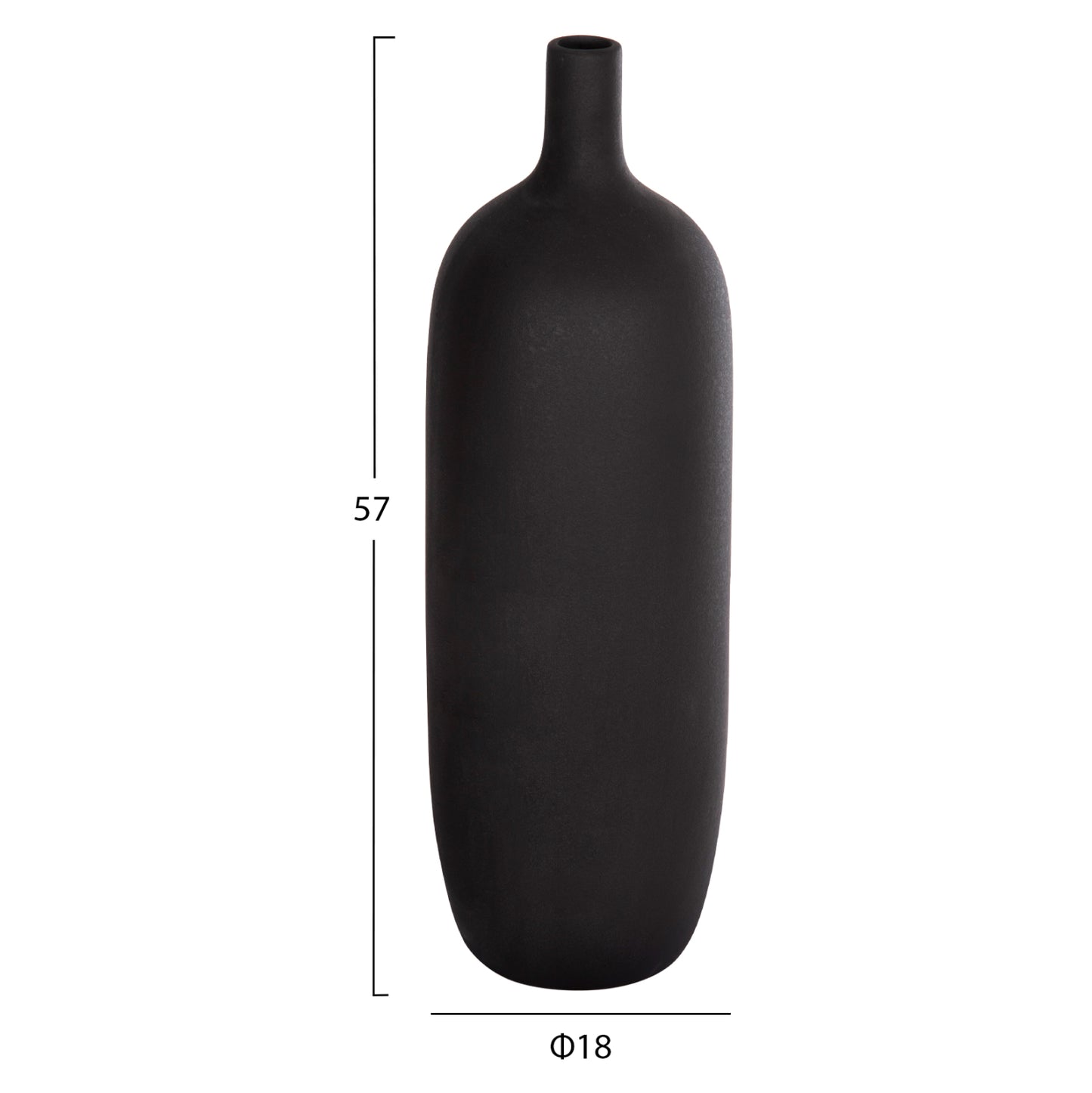 CERAMIC TABLE DECOR GALAD HM4623.02 MATTE BLACK Φ18x57Hcm.