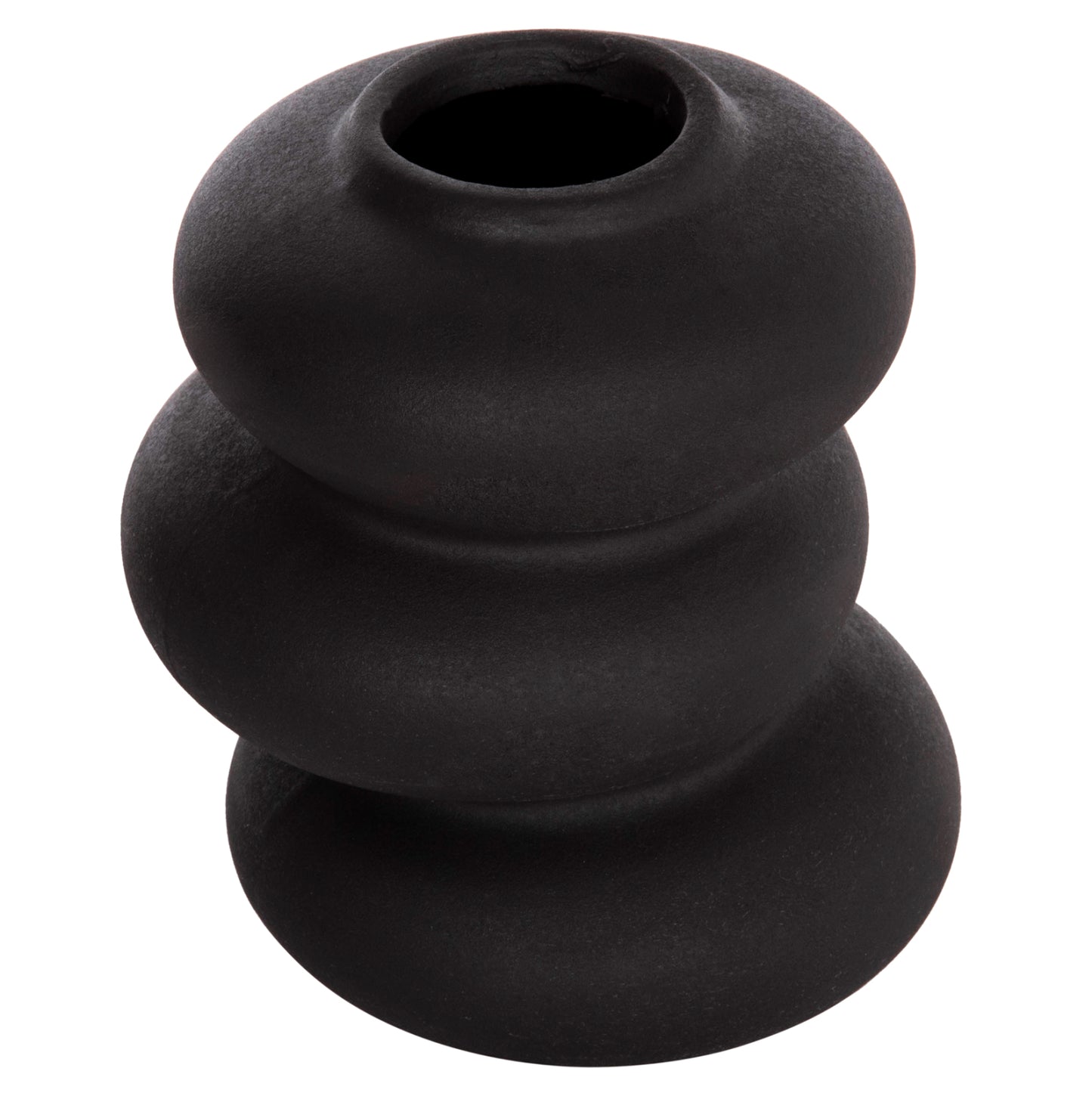CERAMIC TABLE DECOR ROOK HM4628.02 MATTE BLACK Φ14x19Hcm.