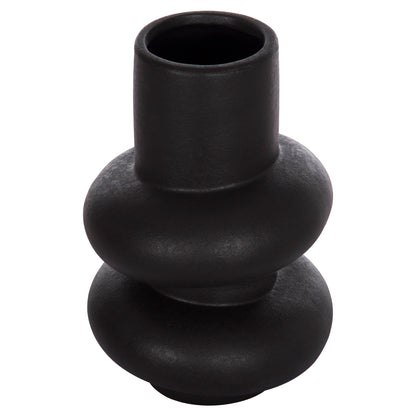 CERAMIC TABLE DECOR ROOK HM4627.02 MATTE BLACK Φ16x25,5Hcm.