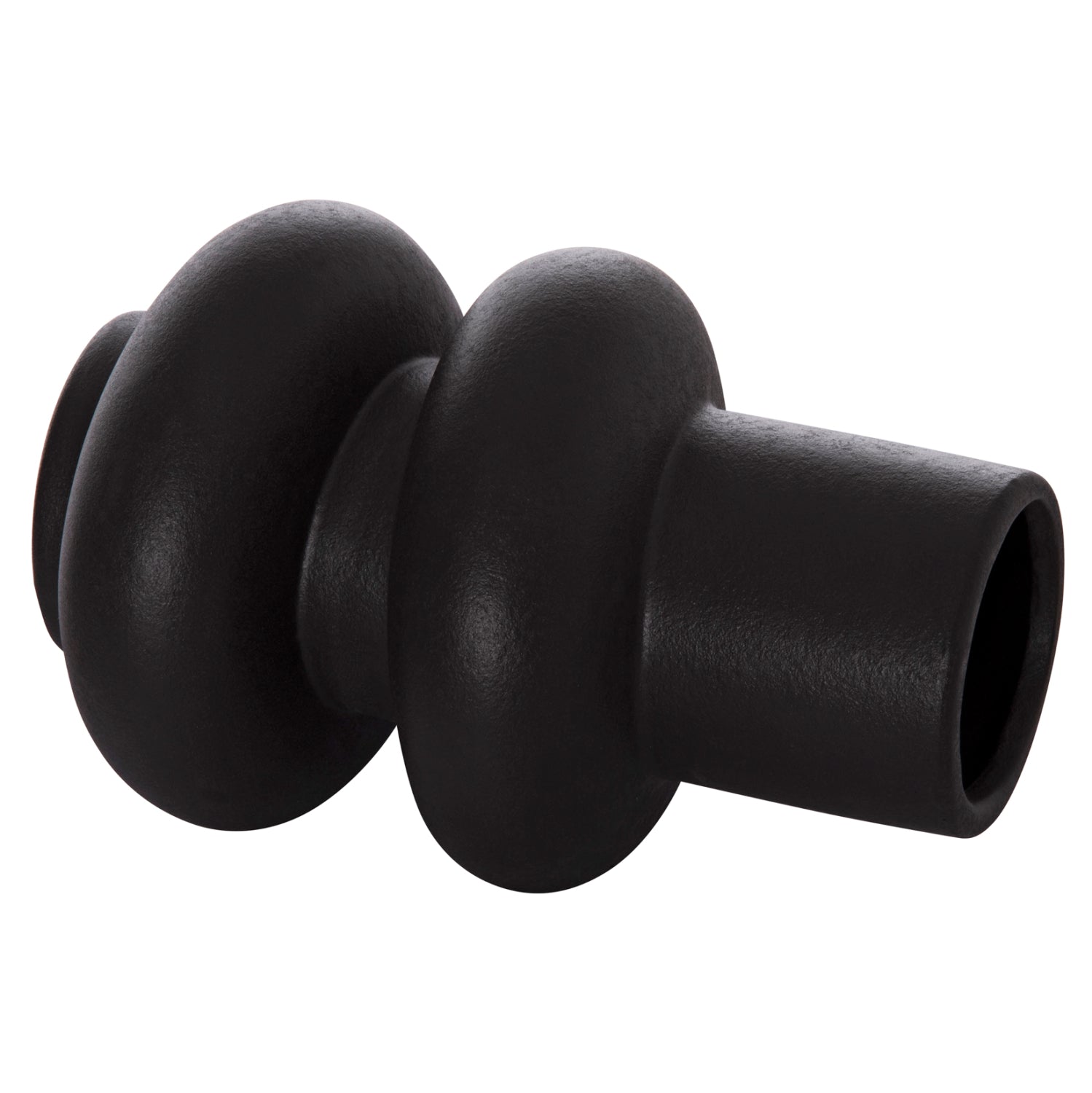 CERAMIC TABLE DECOR ROOK HM4627.02 MATTE BLACK Φ16x25,5Hcm.