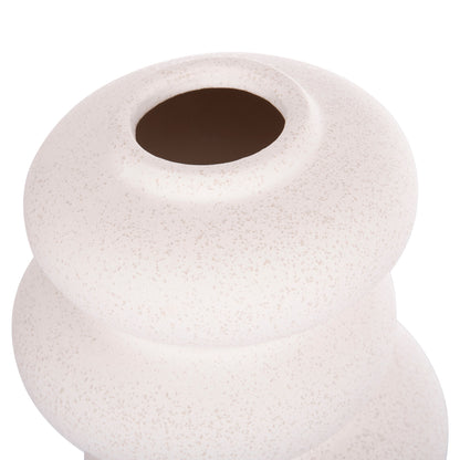 CERAMIC TABLE DECOR ROOK HM4628.01 OFF WHITE WITH CRYSTALLISATION Φ14x19Hcm.
